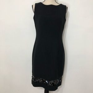 Jones New York Sleeveless Black Sheath Dress size 8